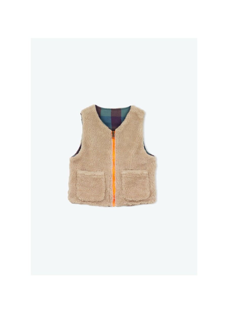 ENFANT Arsene et les pipelettes | Gilet Carreaux Reversible