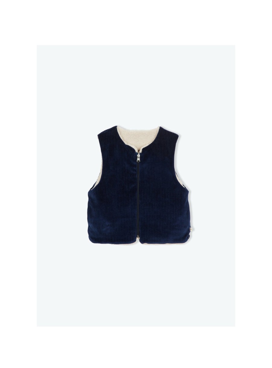 ENFANT Arsene et les pipelettes | Gilet Velours Reversible Bio