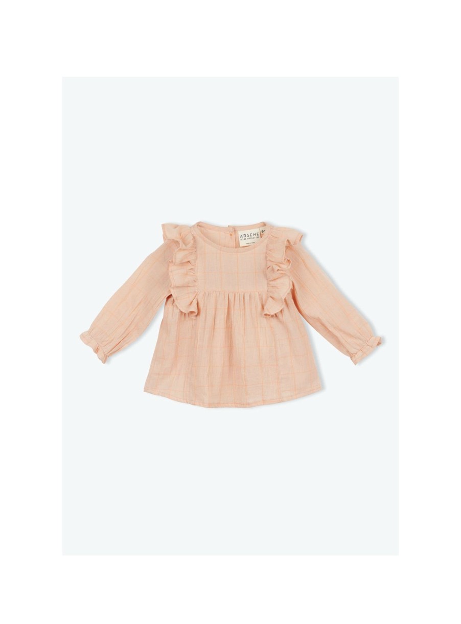 BÉBÉ Arsene et les pipelettes | Blouse Bebe Carreaux Nude